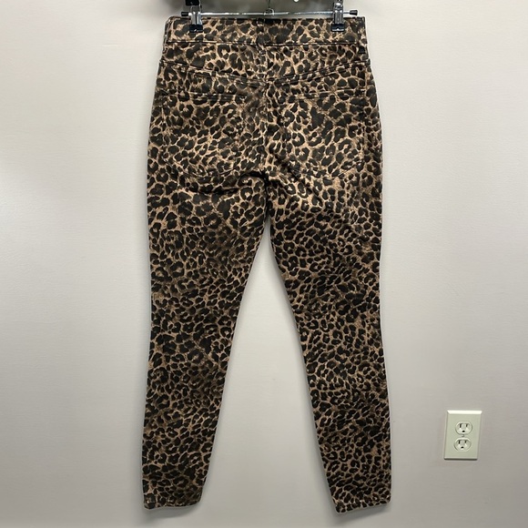 NWT Express Ankle Legging High Rise Denim Jeans Leopard Print 0L - Picture 4 of 16